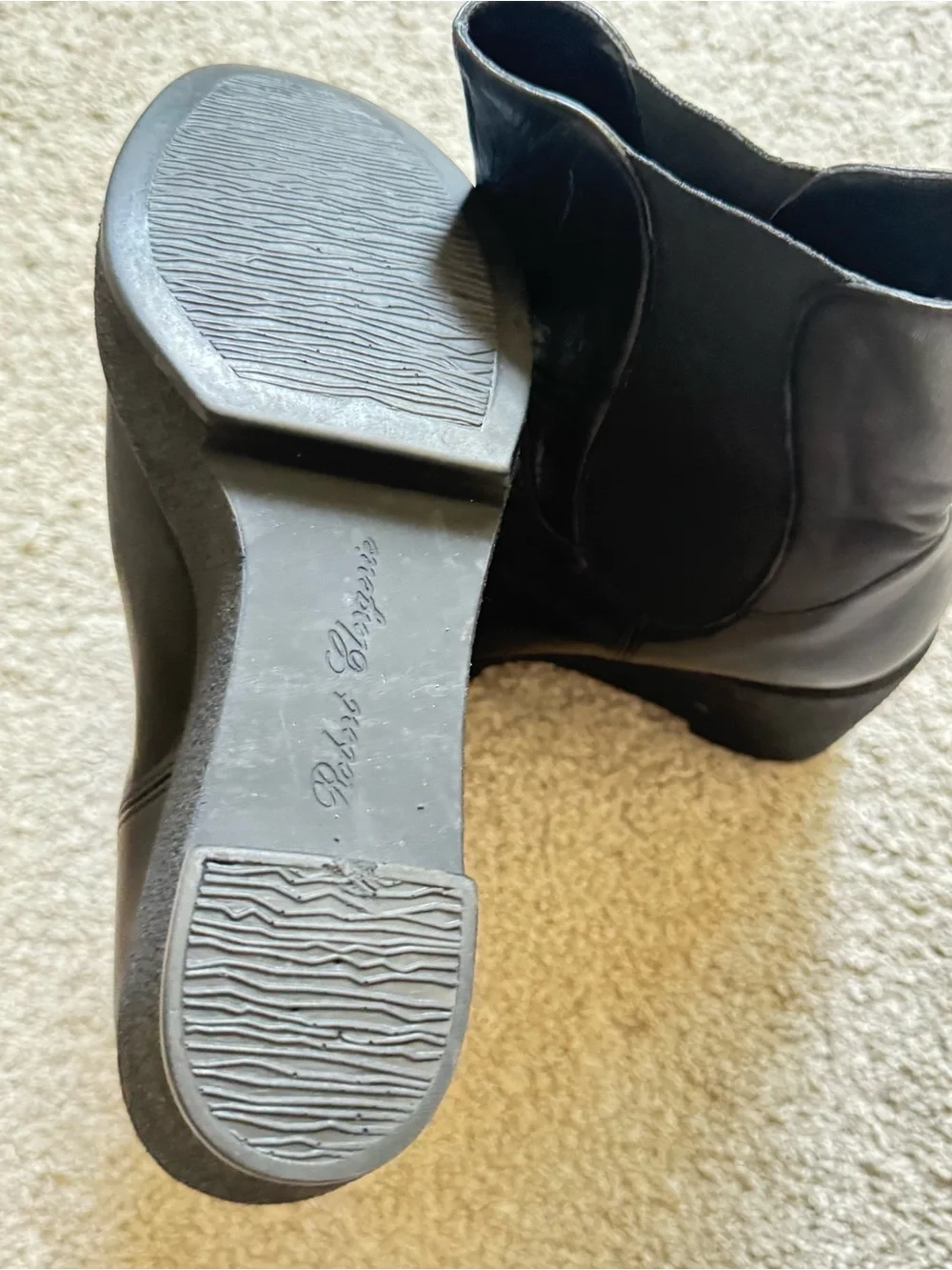 Robert Clergerie Paris Black Leather Wedge Platform Chelsea Boots Womens